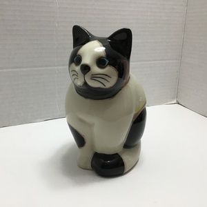 Gorgeous Calico Large Black, Brown & White Quail Cat  Ceramic Figure- Truffle